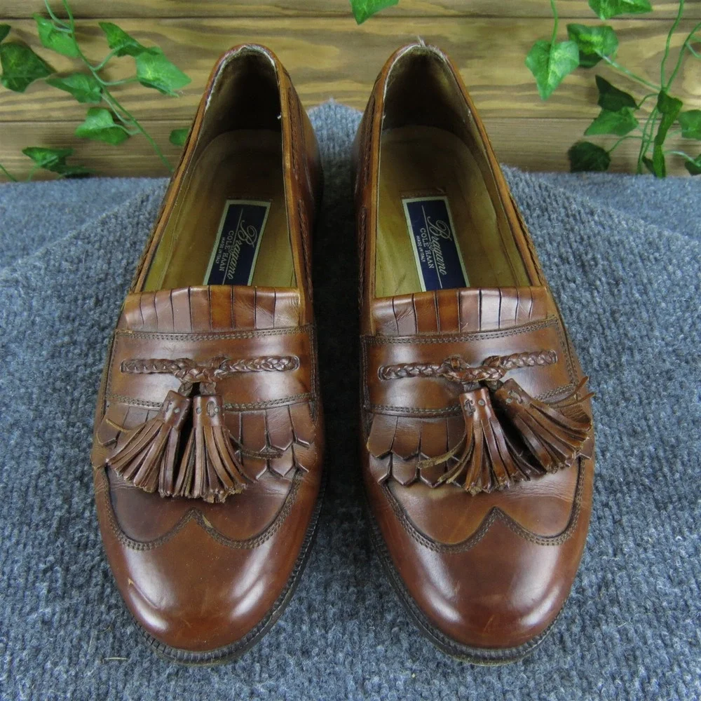 Cole Haan Men Bragano Tassle Kilty Loafer Brown Leather Size 9 Medium  Used 2025